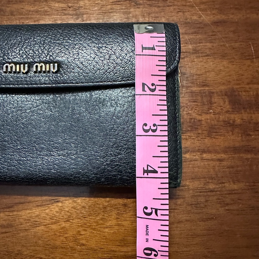 EUC Miu Miu Black and Gold Pebbled Leather Clutch - Picture 5 of 16